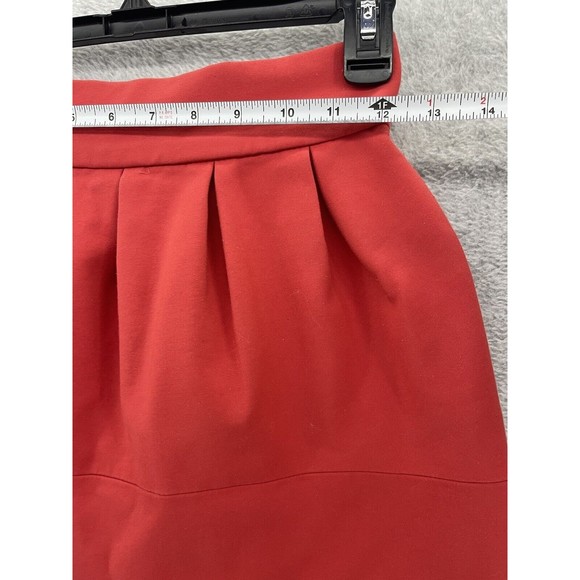 Zara Basic Women's Skirt Tulip A Line Solid Coral Size XS Acetate - Picture 8 of 8